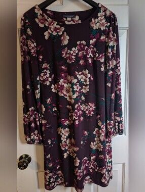 Tommy Hilfiger Floral Long Sleeve Midi Dress